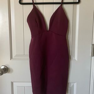 Mini burgundy cocktail dress